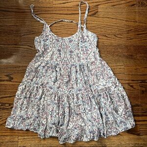 Brandy Melville Paisley Mini Dress - White and Blue